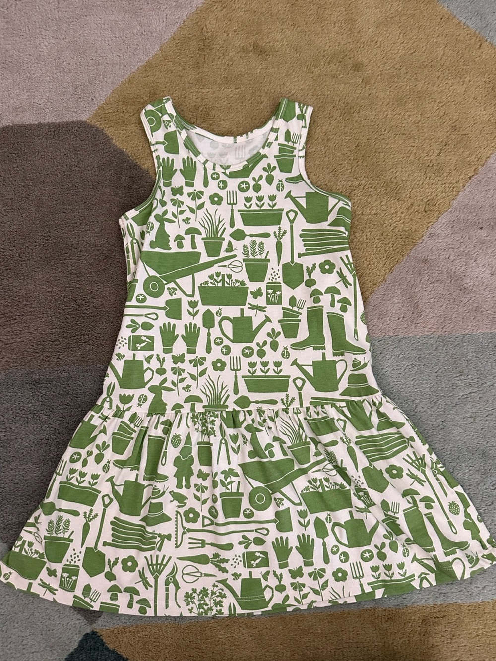Winter Water Factory Garden Print Sleeveless Kids Dress